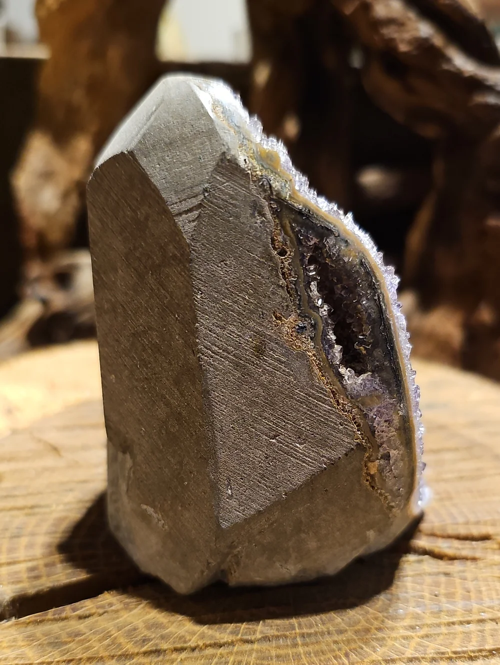 Natural Amethyst Cutbase Display